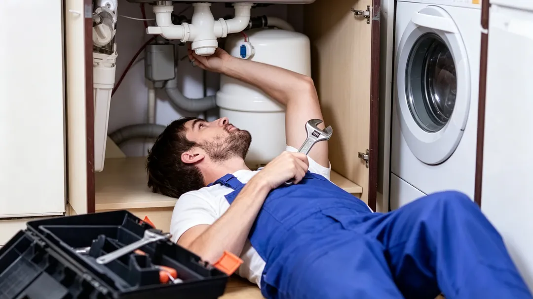 Certified emergency plumber performing midnight pipe leak repair and water extraction