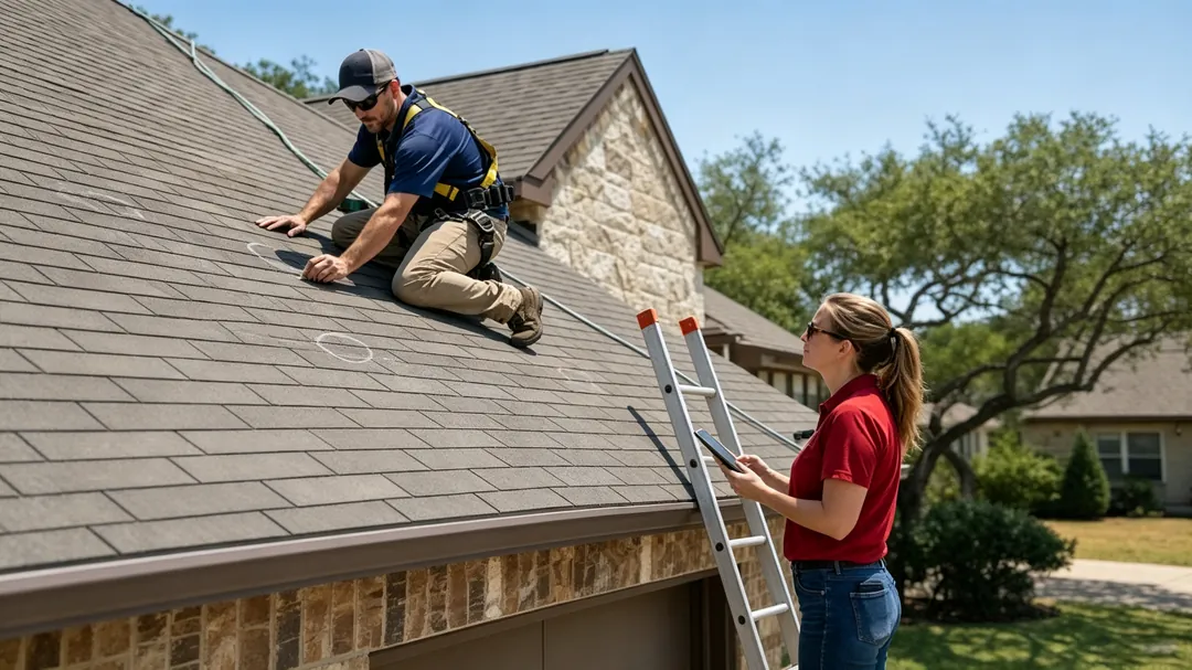 Professional local emergency contractor inspecting residential structural damage