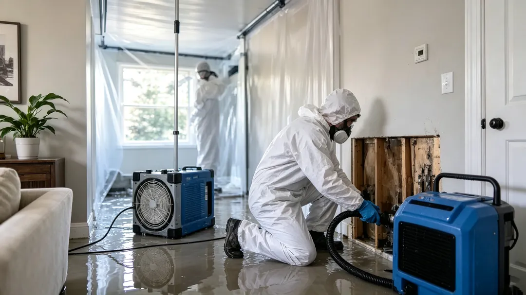 emergency mold remediation and containment process